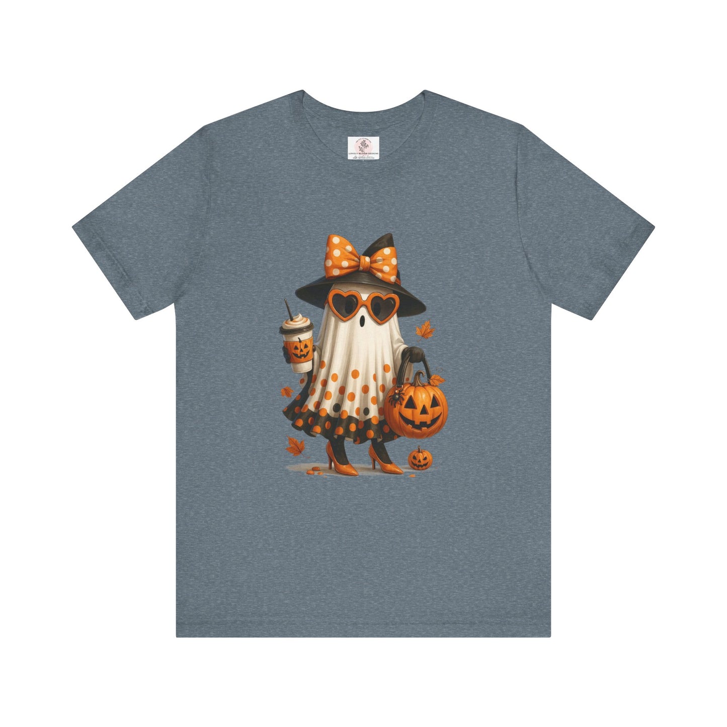 Halloween Coffee Ghost Tee, Sassy Ghost Shirt, Unisex Halloween T-Shirt, Pumpkin Tee, Cute Spooky Season Apparel, Cute Halloween Gift
