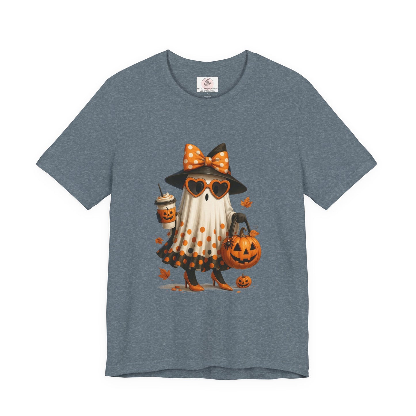Halloween Coffee Ghost Tee, Sassy Ghost Shirt, Unisex Halloween T-Shirt, Pumpkin Tee, Cute Spooky Season Apparel, Cute Halloween Gift