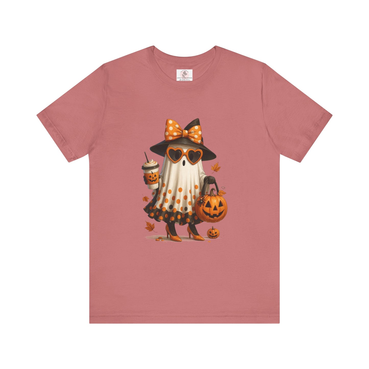 Halloween Coffee Ghost Tee, Sassy Ghost Shirt, Unisex Halloween T-Shirt, Pumpkin Tee, Cute Spooky Season Apparel, Cute Halloween Gift