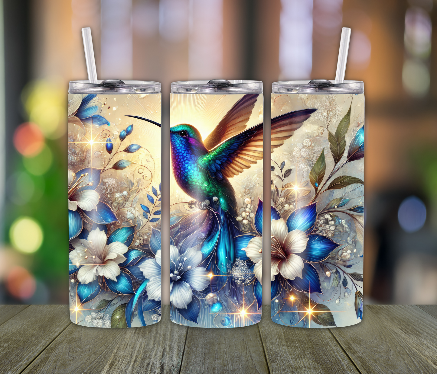 Hummingbird & Blossoms Tumbler – 20oz Bird & Flower Cup for Nature-Loving Girls, Moms & Grandmas | Peaceful Gift Idea