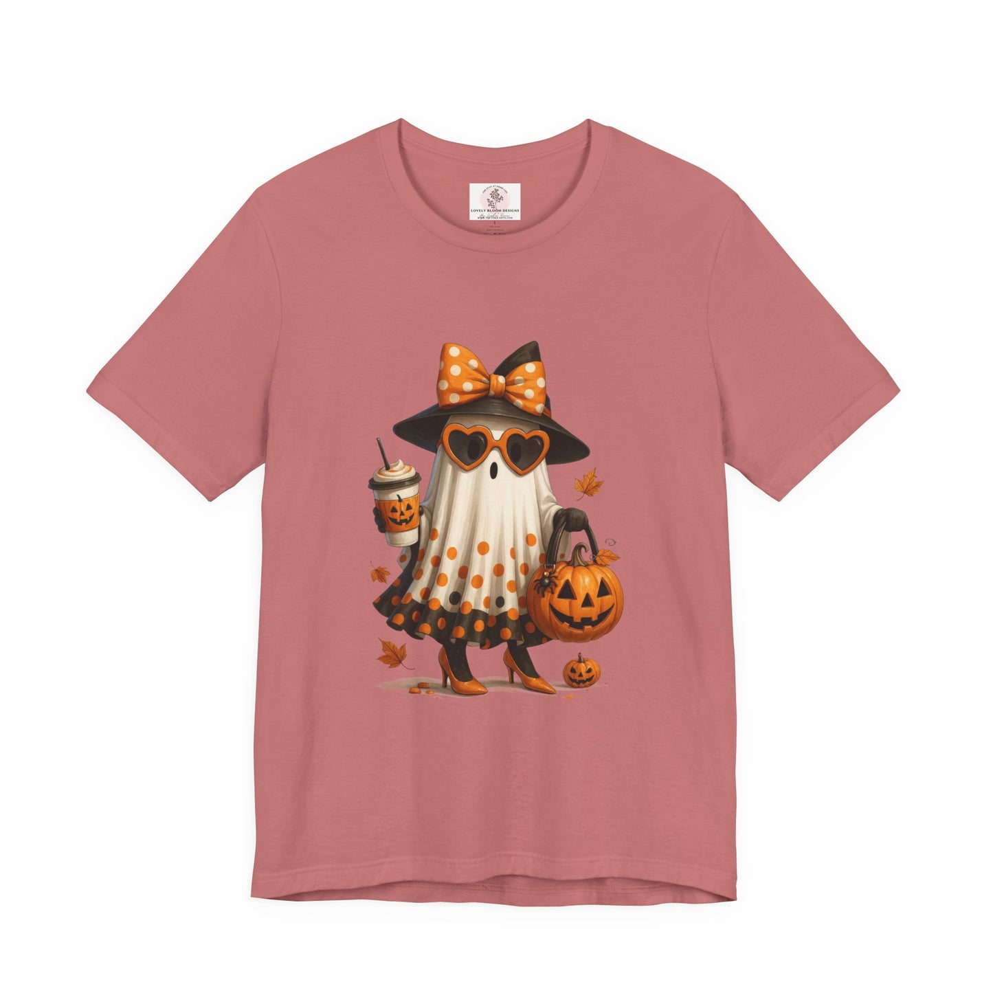 Halloween Coffee Ghost Tee, Sassy Ghost Shirt, Unisex Halloween T-Shirt, Pumpkin Tee, Cute Spooky Season Apparel, Cute Halloween Gift