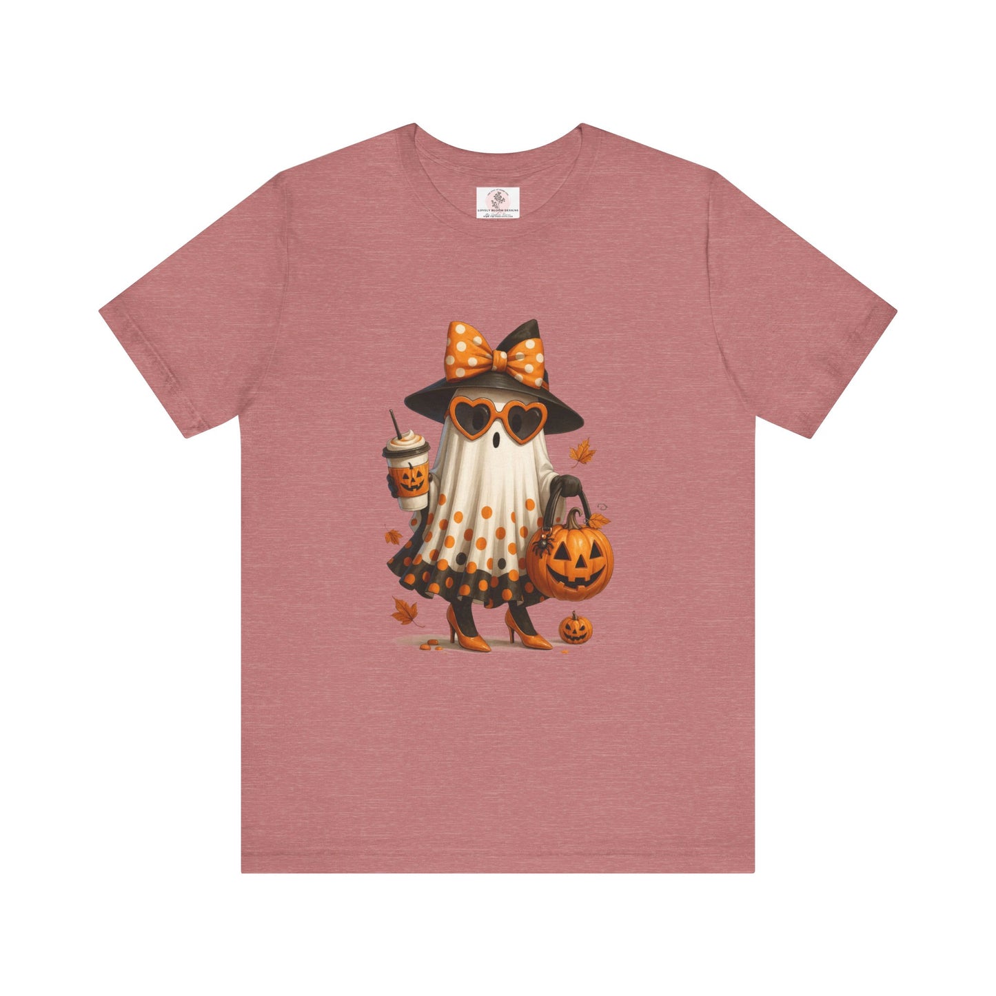 Halloween Coffee Ghost Tee, Sassy Ghost Shirt, Unisex Halloween T-Shirt, Pumpkin Tee, Cute Spooky Season Apparel, Cute Halloween Gift