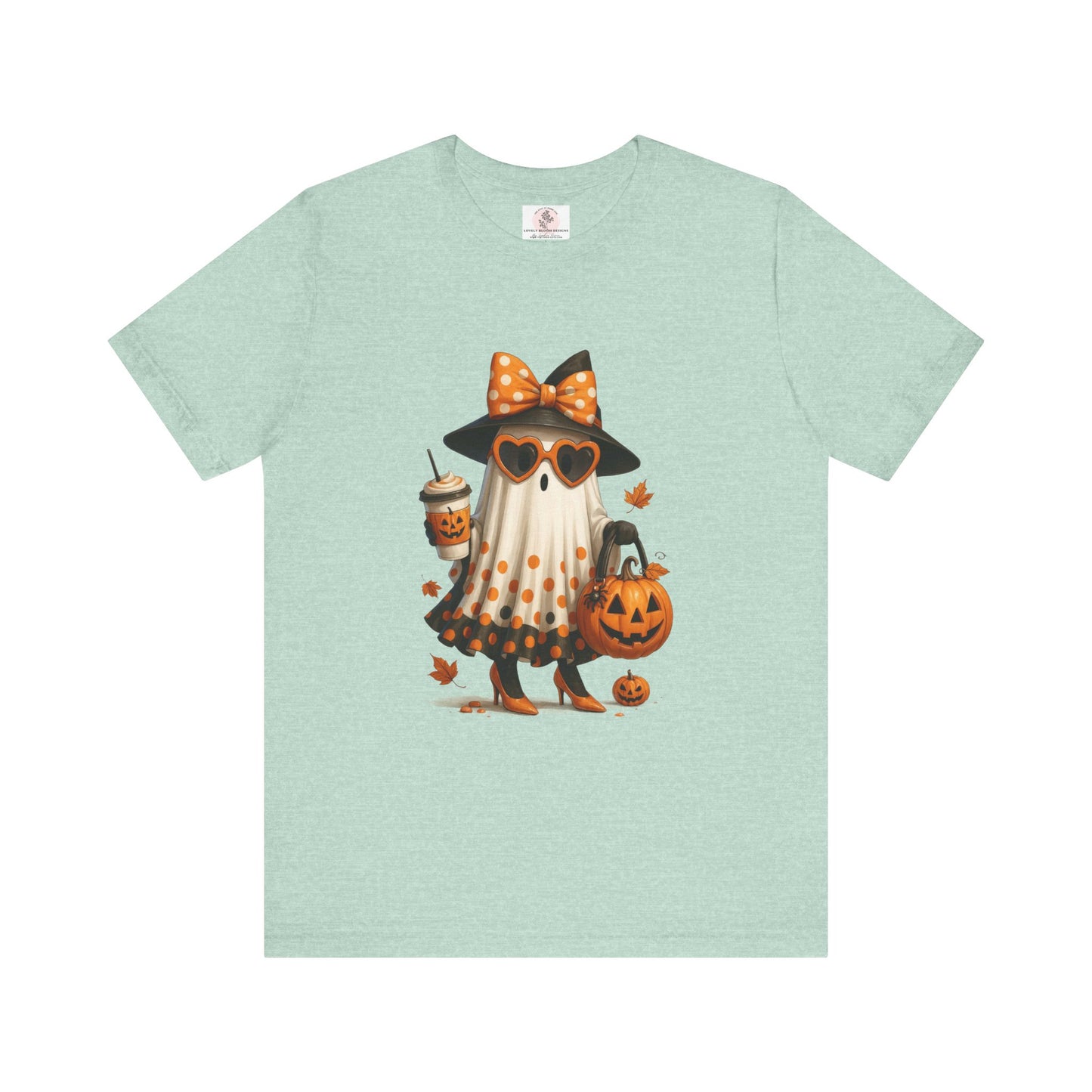 Halloween Coffee Ghost Tee, Sassy Ghost Shirt, Unisex Halloween T-Shirt, Pumpkin Tee, Cute Spooky Season Apparel, Cute Halloween Gift