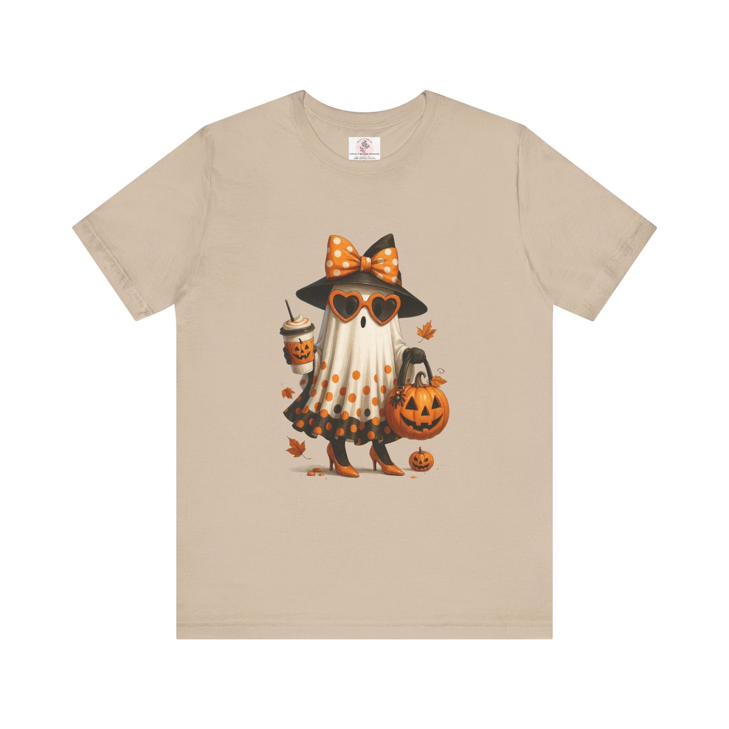 Halloween Coffee Ghost Tee, Sassy Ghost Shirt, Unisex Halloween T-Shirt, Pumpkin Tee, Cute Spooky Season Apparel, Cute Halloween Gift
