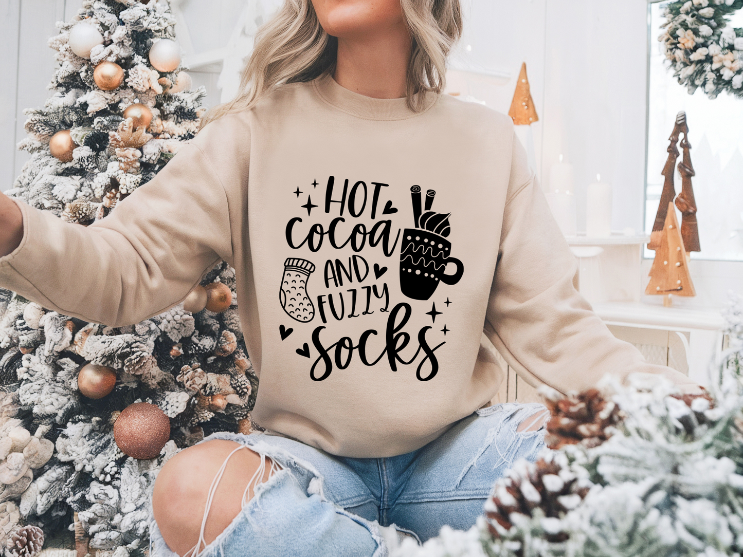 Hot Cocoa and Fuzzy Socks Winter/Fall Sweatshirt