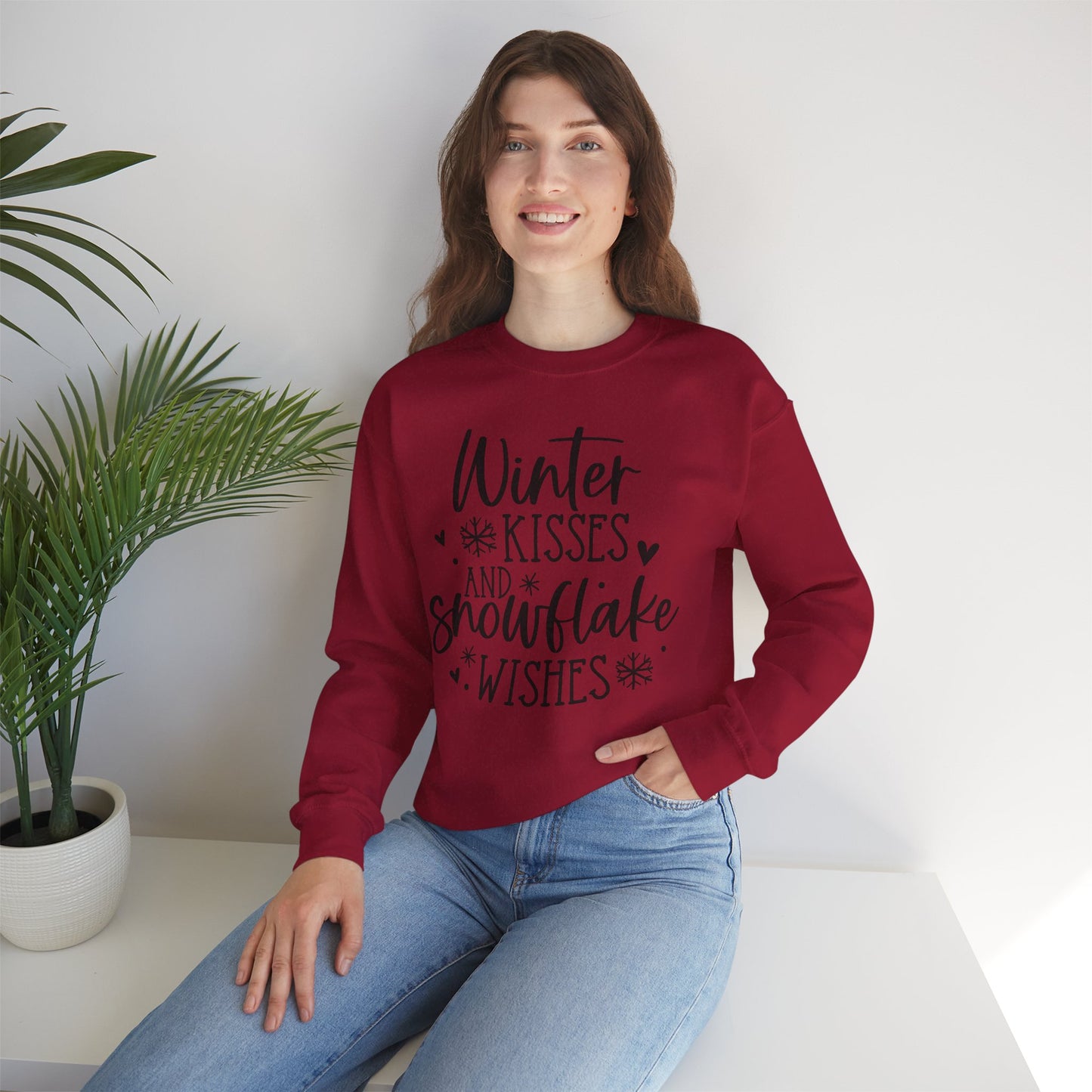 Winter Kisses Snowflake Wishes Winter/Fall Sweatshirt