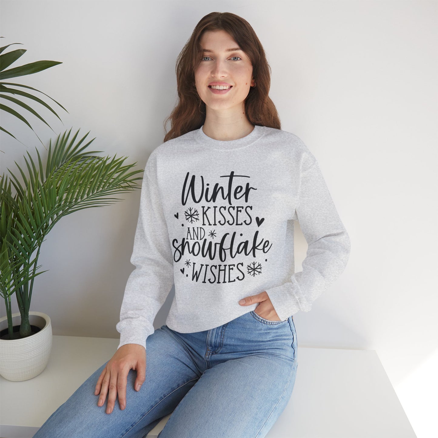 Winter Kisses Snowflake Wishes Winter/Fall Sweatshirt