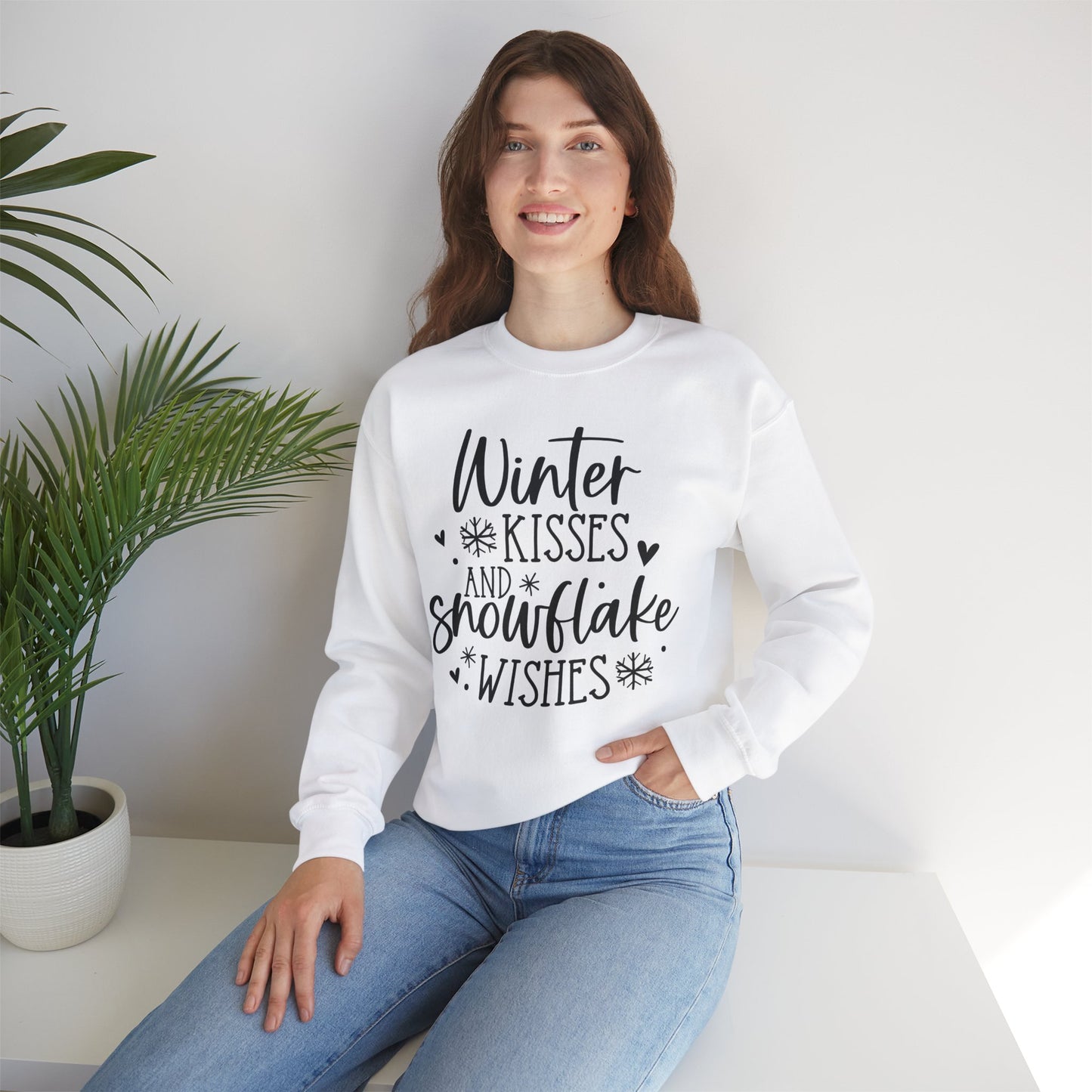 Winter Kisses Snowflake Wishes Winter/Fall Sweatshirt