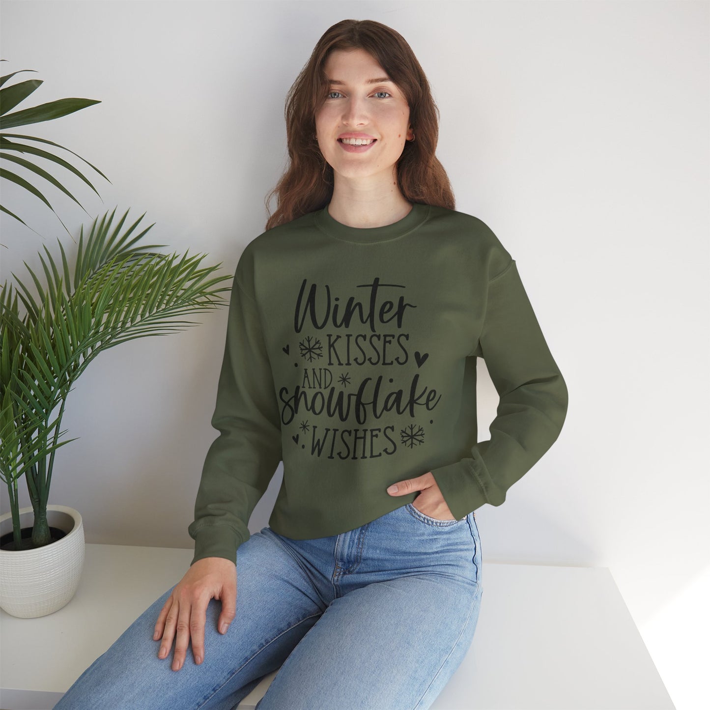 Winter Kisses Snowflake Wishes Winter/Fall Sweatshirt