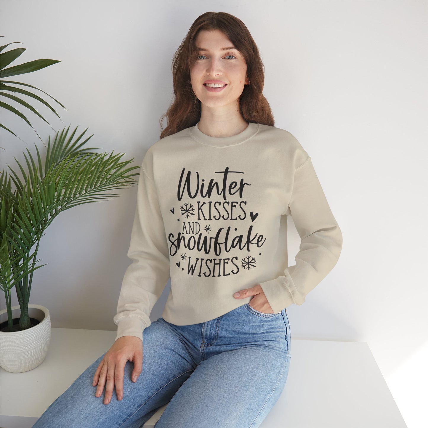 Winter Kisses Snowflake Wishes Winter/Fall Sweatshirt