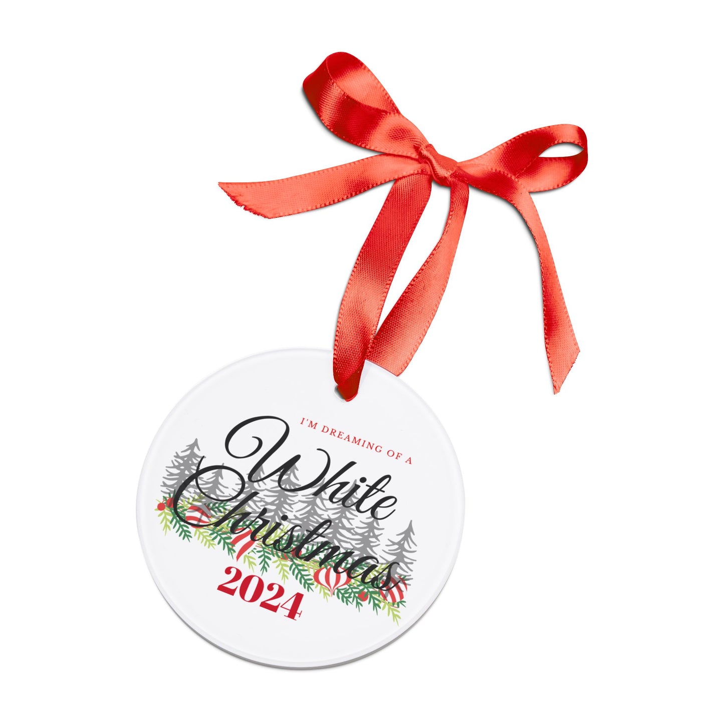 Acrylic Ornament with Ribbon