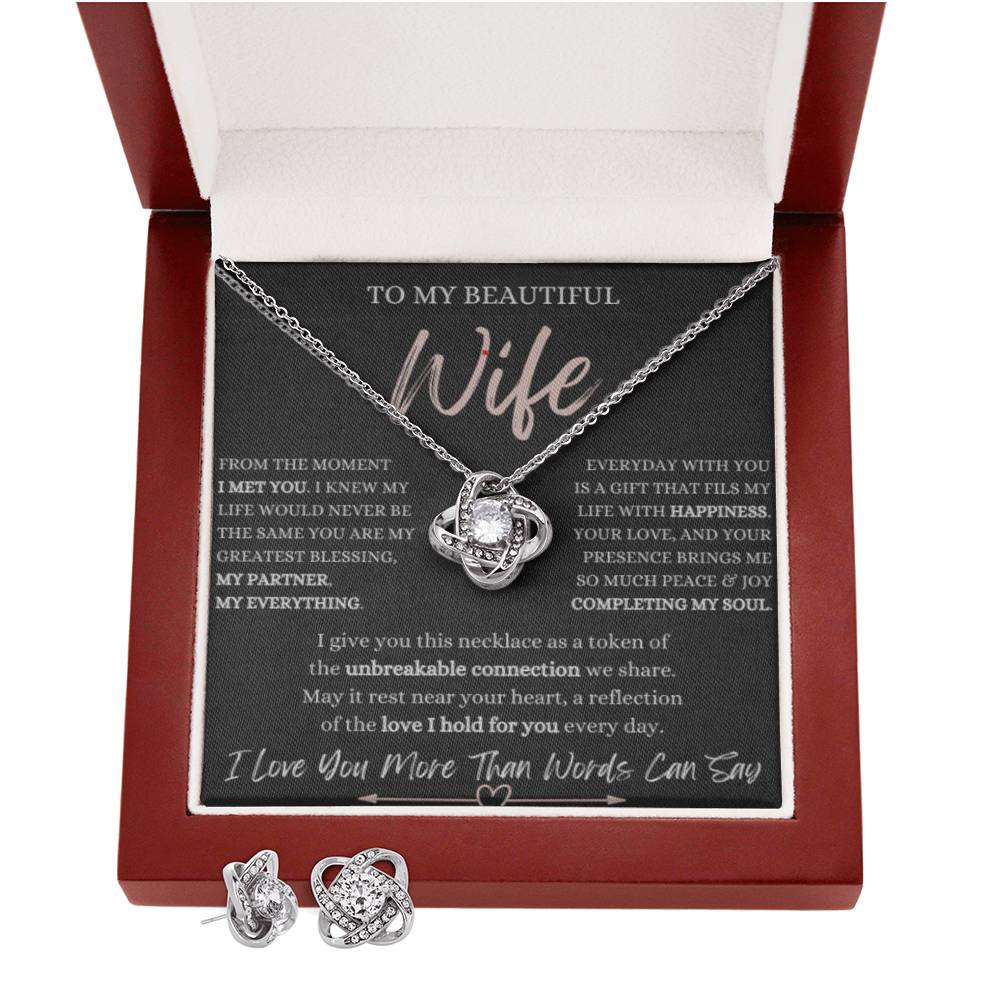 To My Beautiful Wife, From the moment I met you. - Forever Love Necklace & Earing Bundle