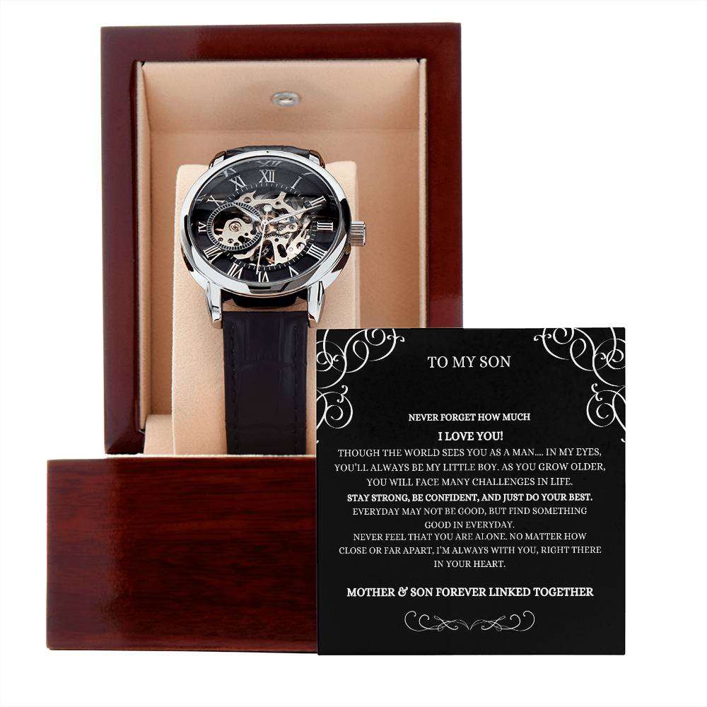 To My Son, Never Forget How Much I Love You- Openwork Watch