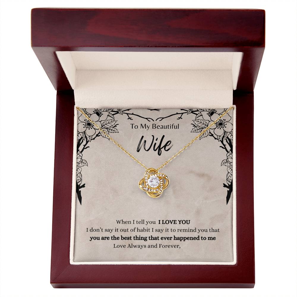 To My Beautiful Wife, Your Love Gives Me Strength - Forever Love Heart Necklace