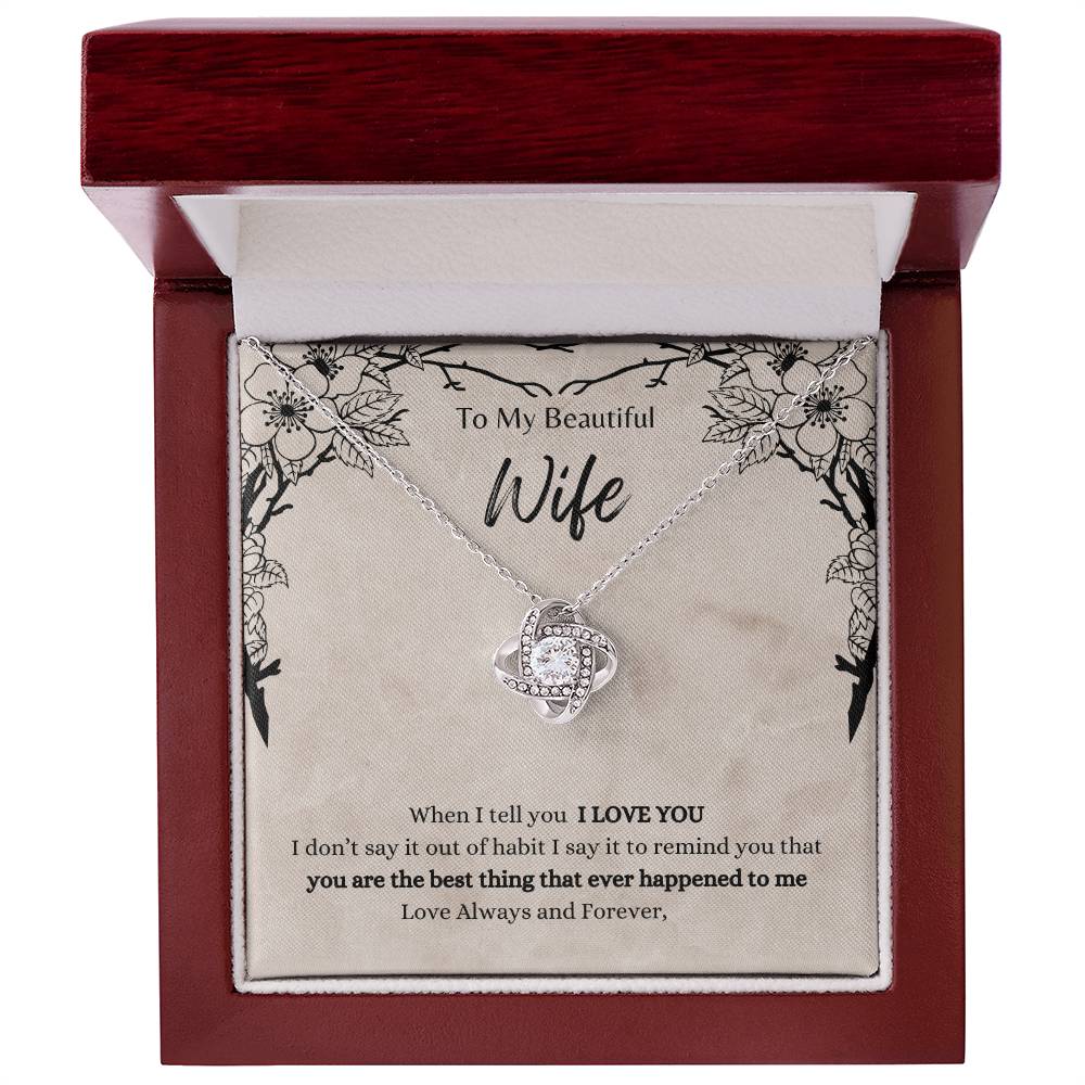 To My Beautiful Wife, Your Love Gives Me Strength - Forever Love Heart Necklace